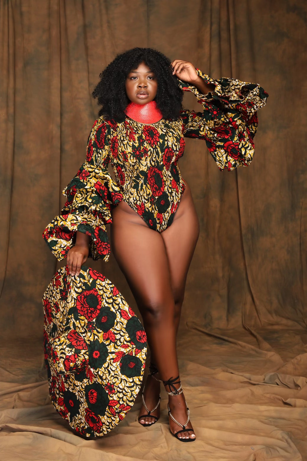 African print stretchy bodysuit
