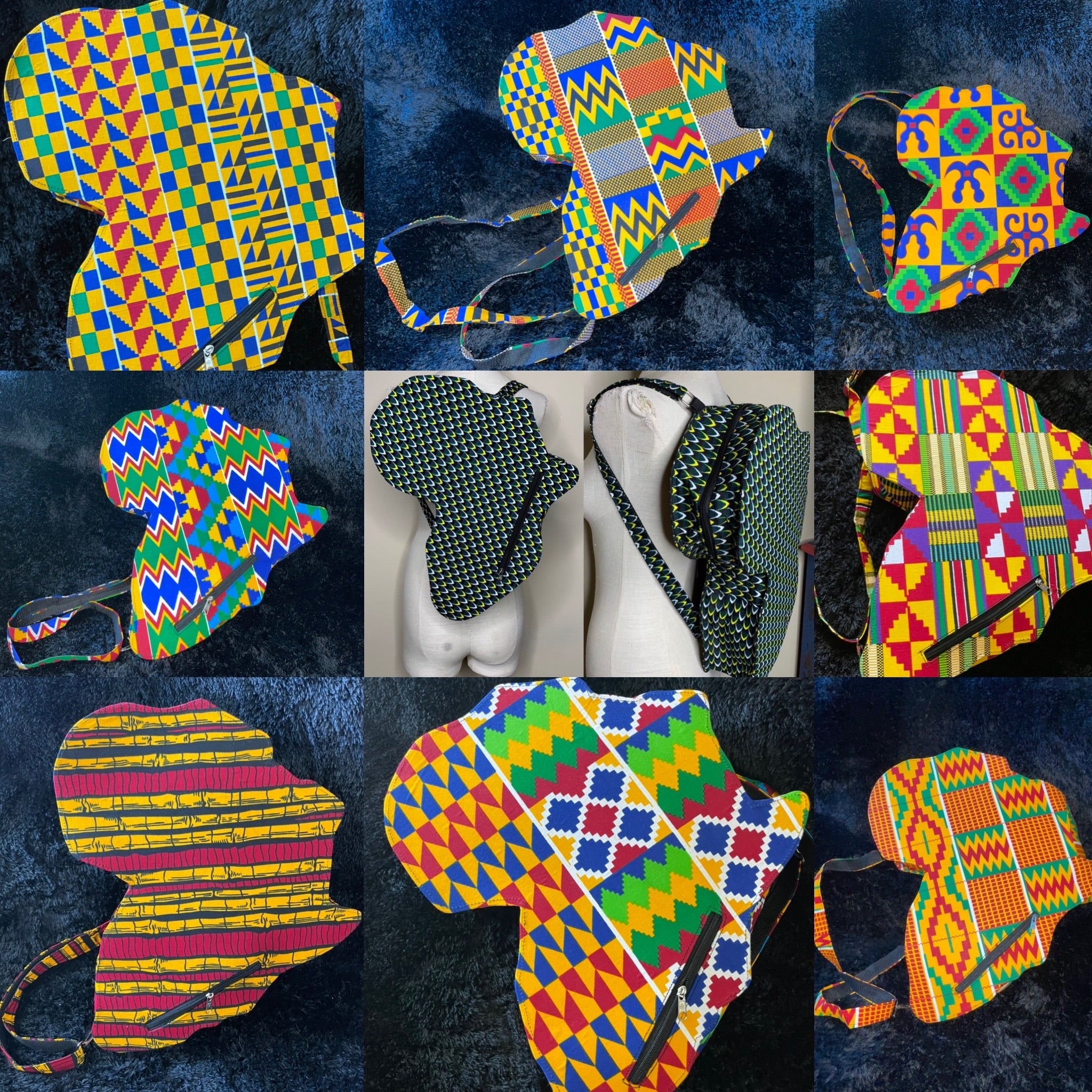 African print backpacks