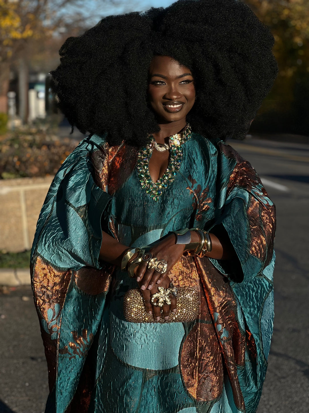 Luxe Premium Brocade Rich Auntie Bubu Gown