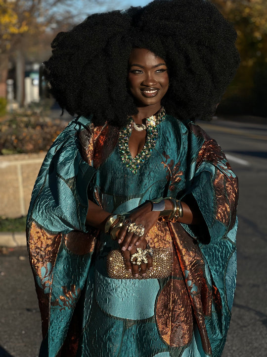 Luxe Premium Brocade Rich Auntie Bubu Gown