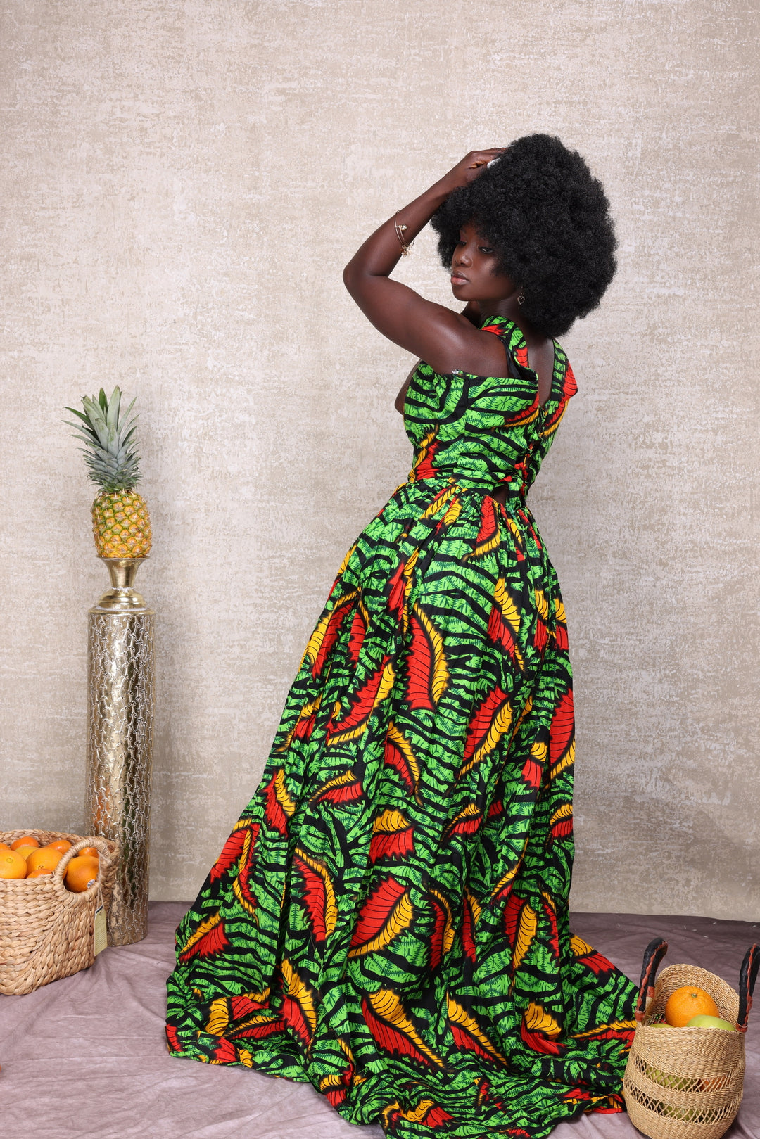 African print long maxi dress.