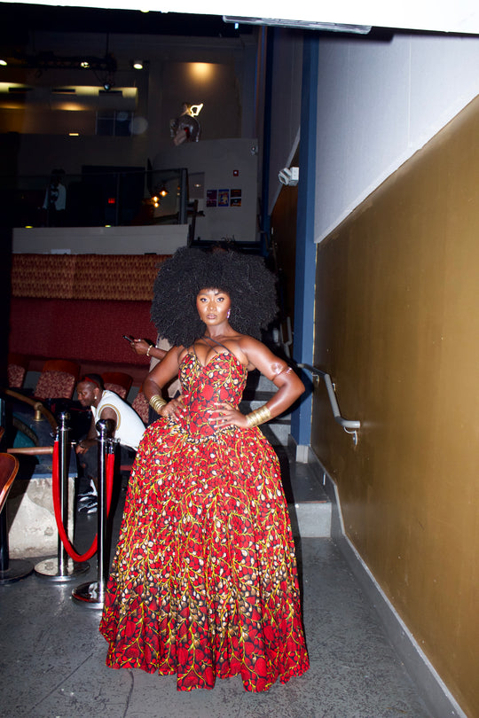 African Print Corset Ball Gown✨