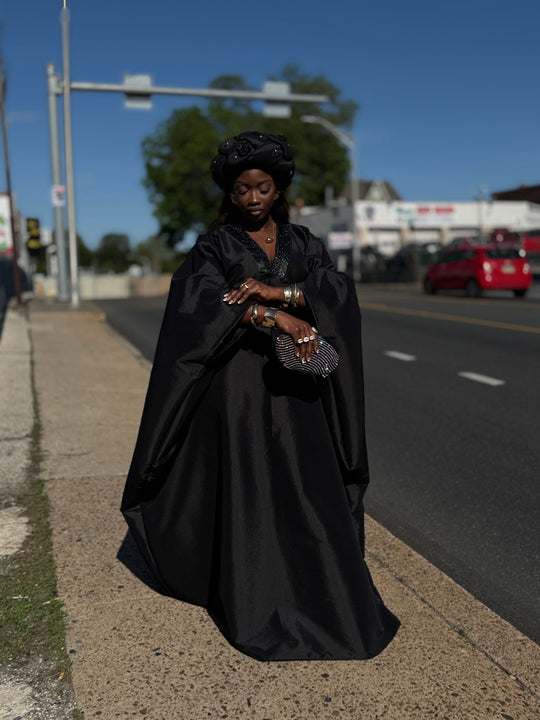 Luxe rich auntie bubu/kaftan dress.