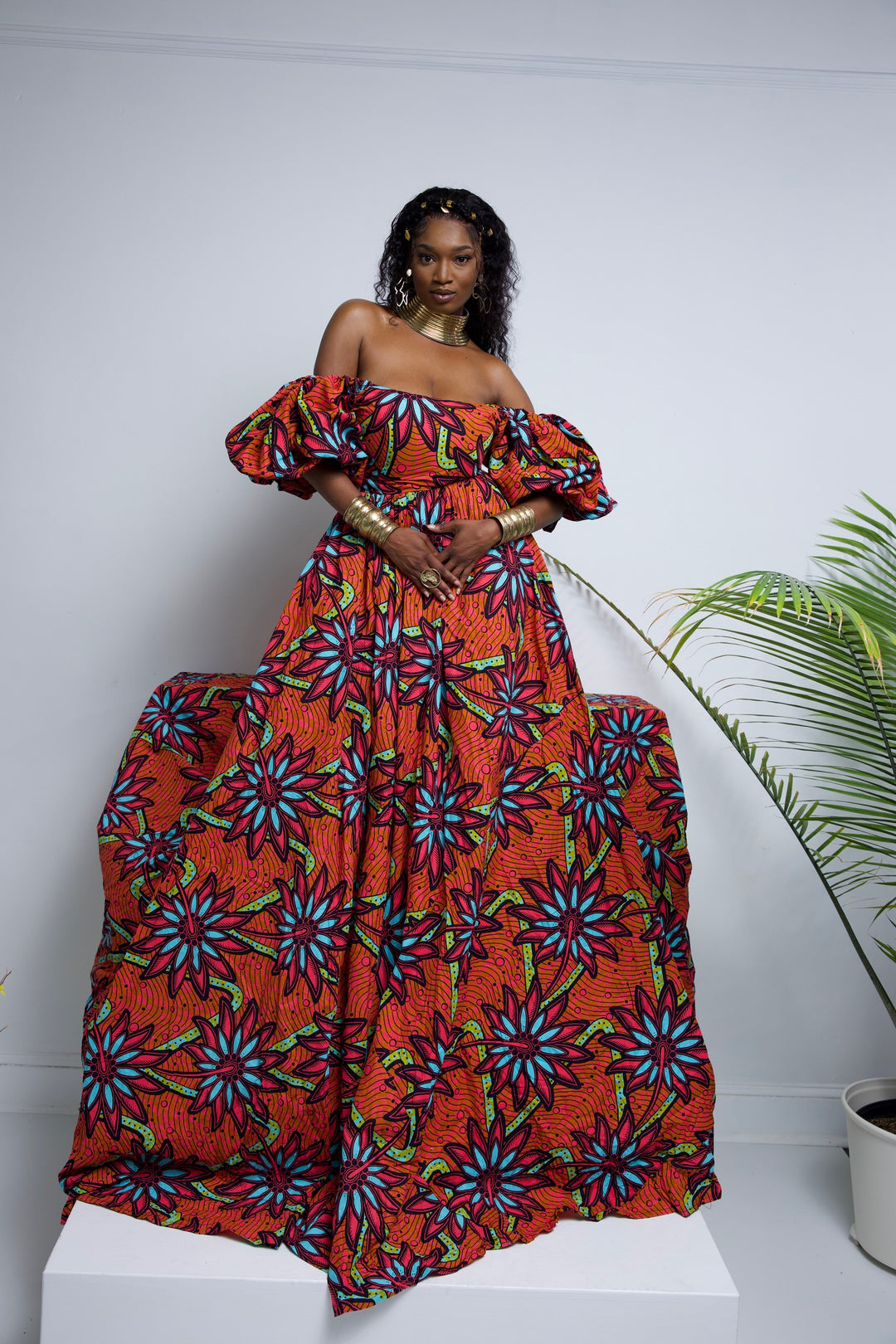 African print ball gown, Ankara long ball gown.