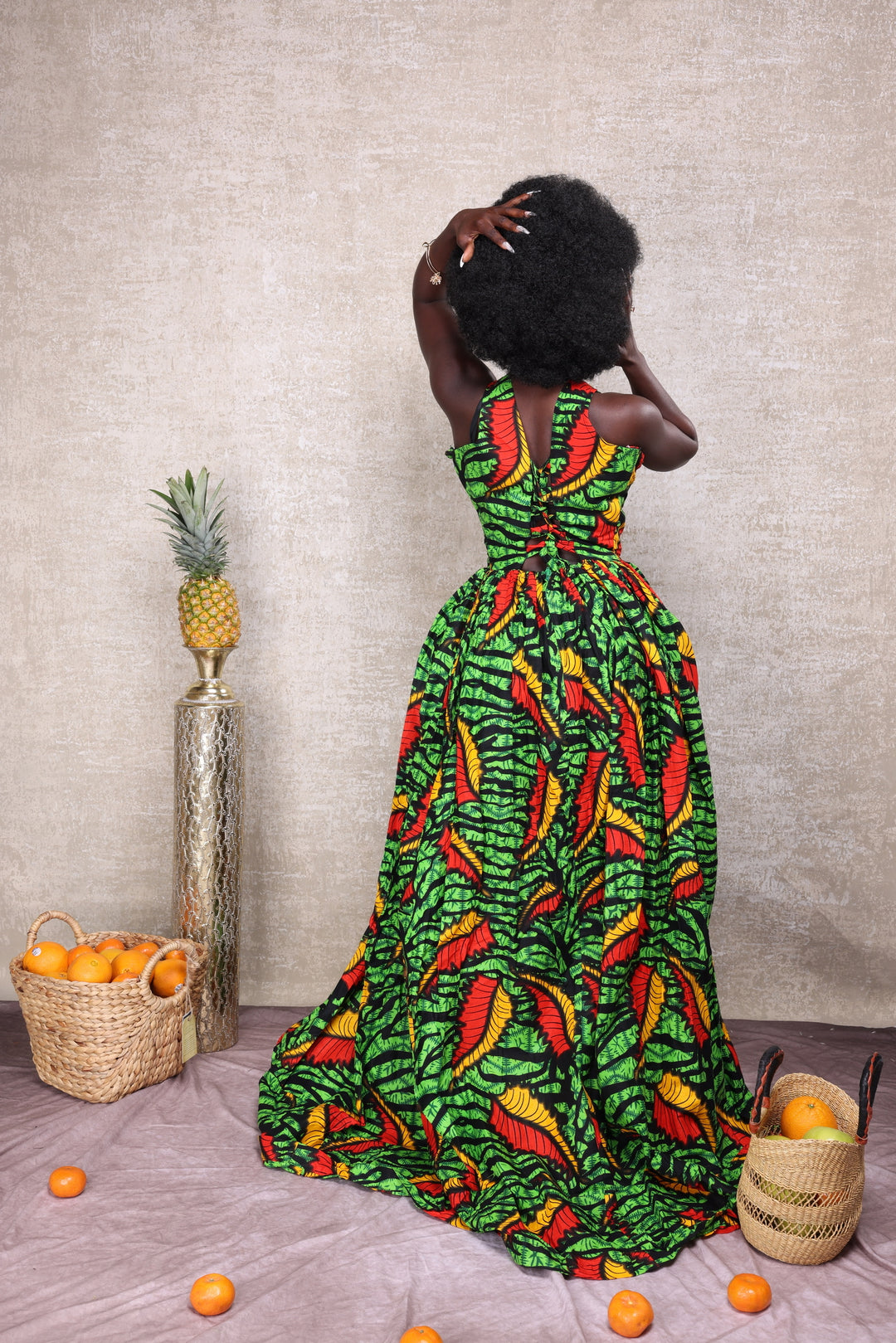 African print long maxi dress.