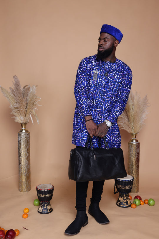 African print long sleeve men shirt.