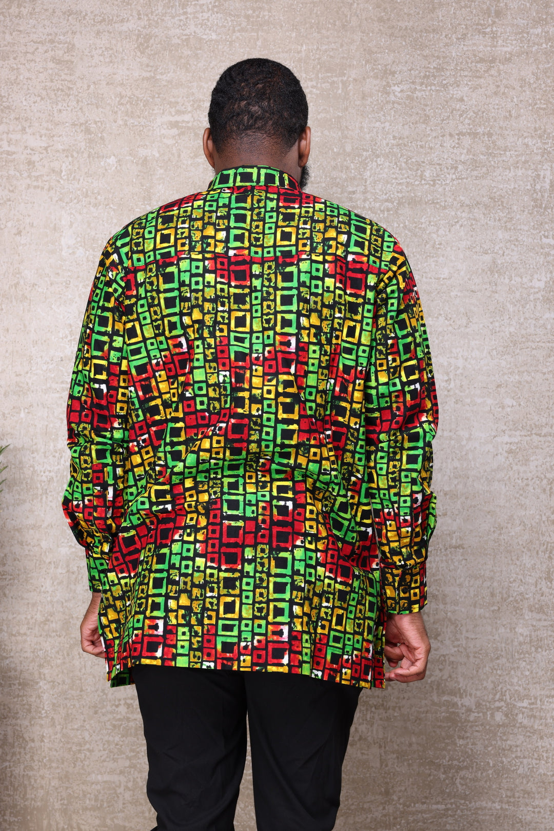 African print long sleeve men shirt.