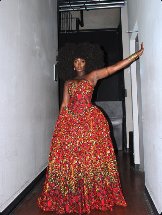 African Print Corset Ball Gown✨