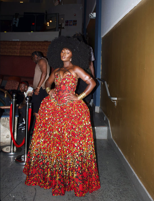 African Print Corset Ball Gown✨