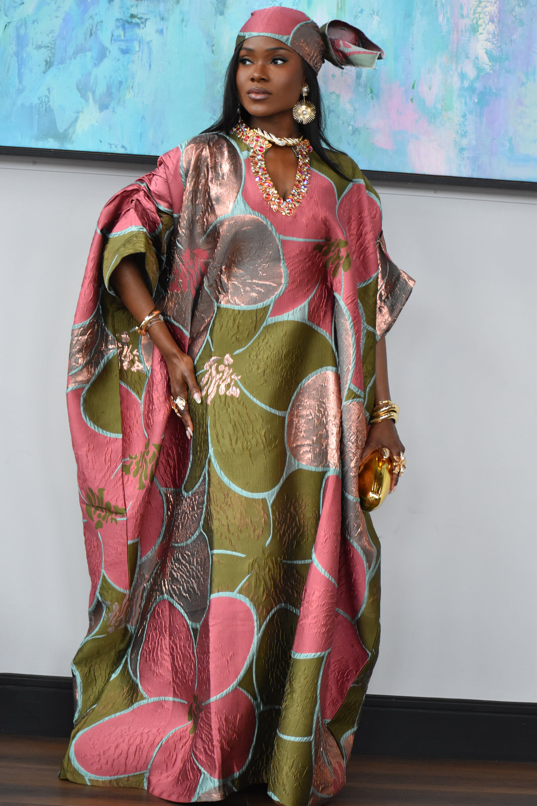 The Royal Petal Brocade Bubu Gown.🌸