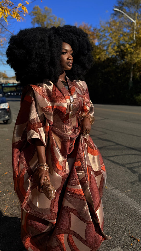 Luxe Premium Brocade Rich Auntie Bubu Gown.