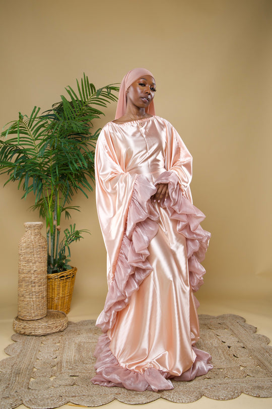 Luxe rich auntie bubu/kaftan gown.