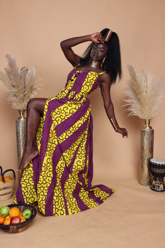 African print long maxi dress.