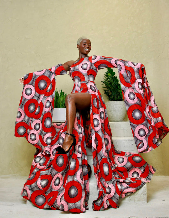 African print ball gown, African print long maxi dress.