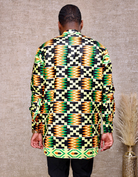 African print long sleeves men shirt.