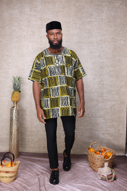 Men batik shirt, African tied dyed men batik shirt.