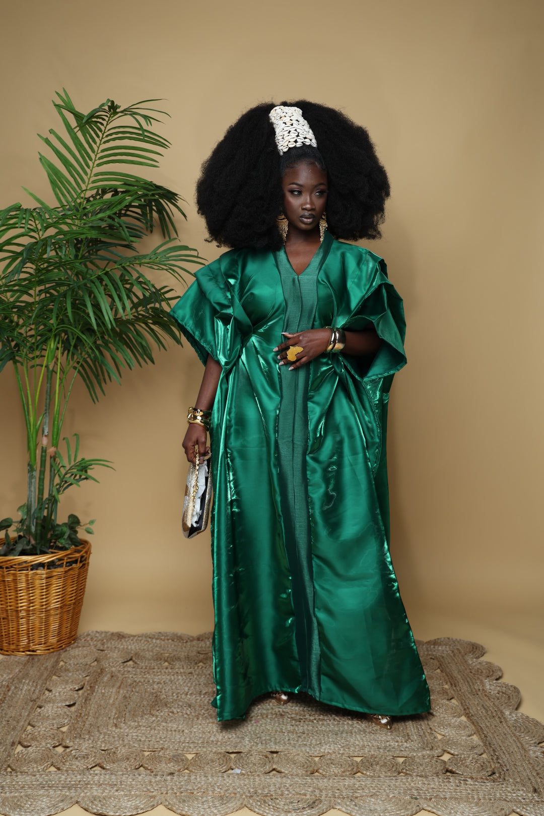 Liquid satin Bubu/kaftan gown. Rich auntie gown.