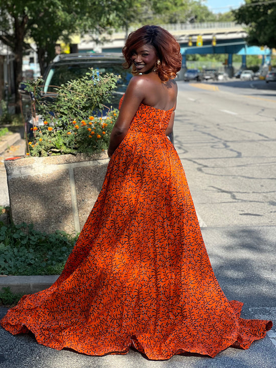 African Print Corset Ball Gown