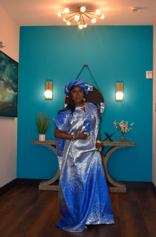 Luxe Brocade Bubu Gown✨🩵