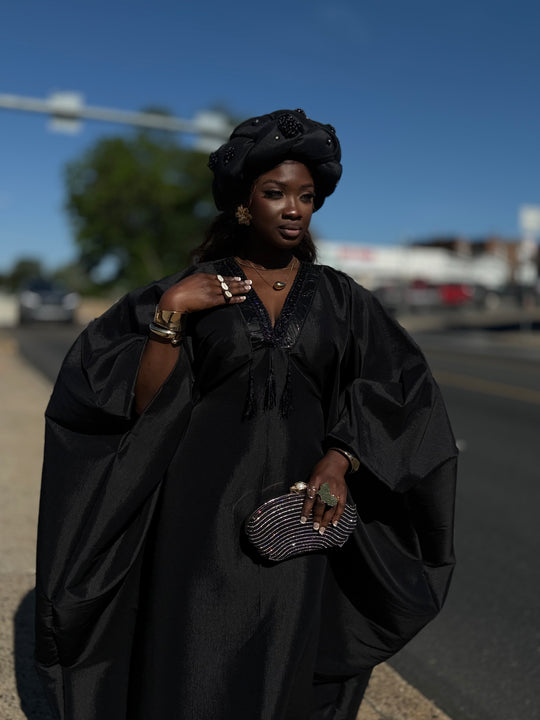 Luxe rich auntie bubu/kaftan dress.