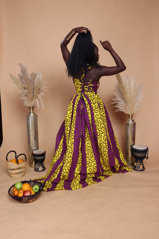 African print long maxi dress.