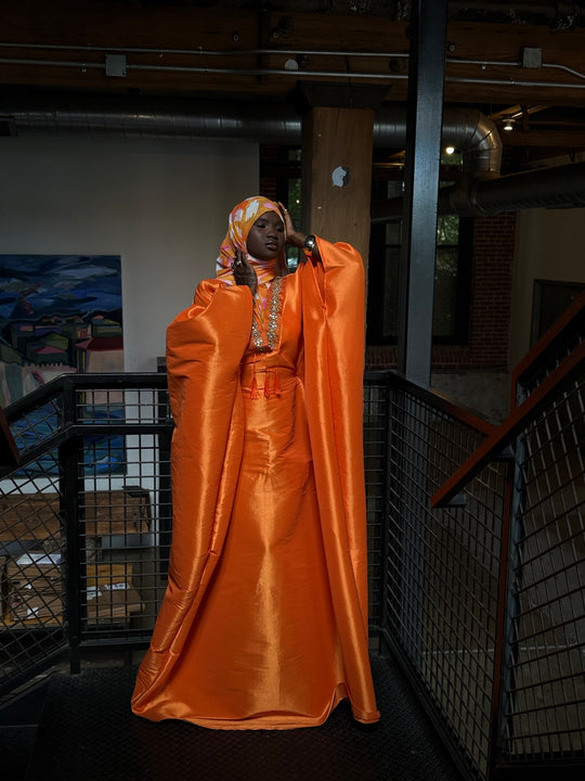 Luxe taffeta rich auntie bubu gown