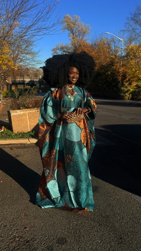 Luxe Premium Brocade Rich Auntie Bubu Gown