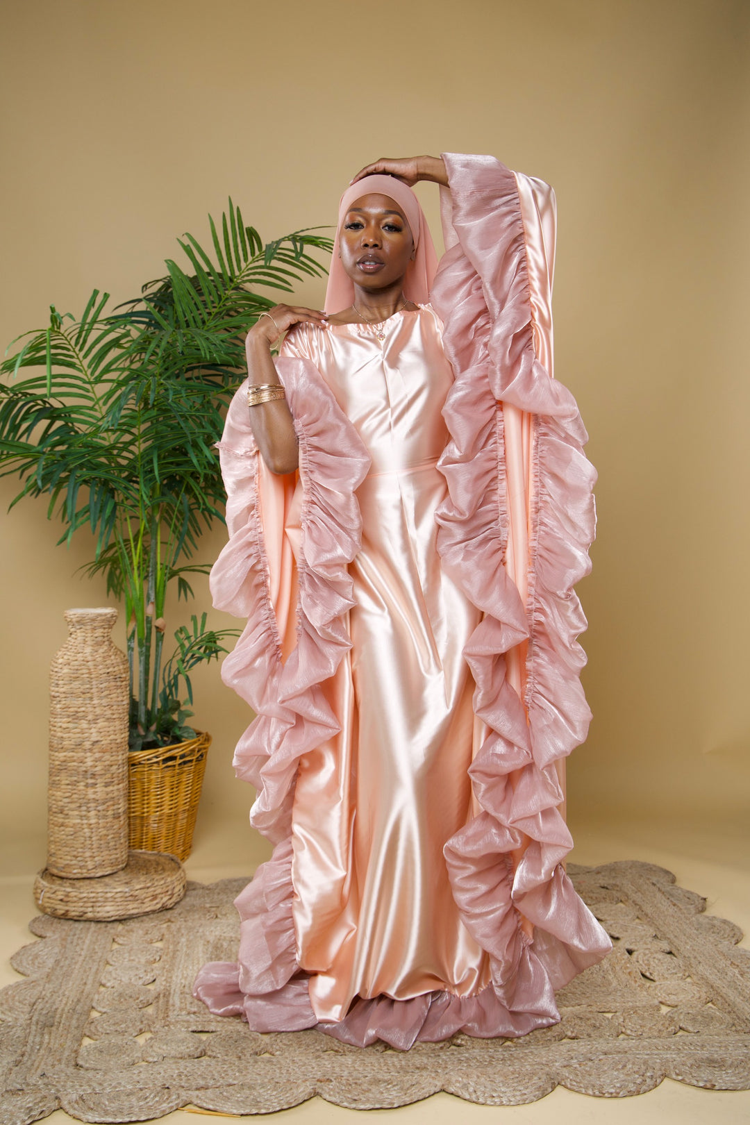 Luxe rich auntie bubu/kaftan gown.