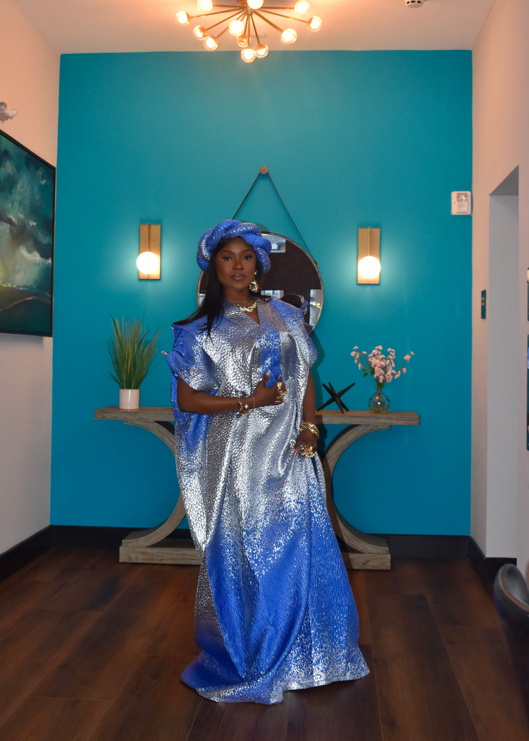 Luxe Brocade Bubu Gown✨🩵