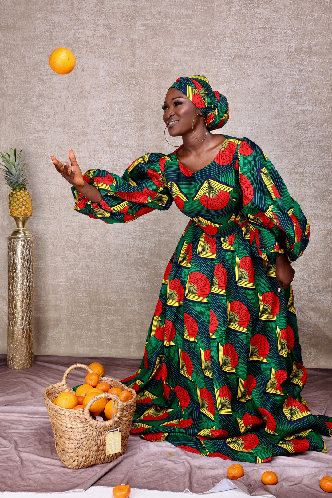 African print ball gown, African print maxi dress.🔥