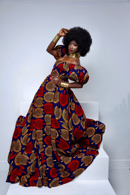 African print ball gown, African print long dresses 👗