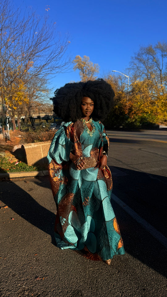 Luxe Premium Brocade Rich Auntie Bubu Gown