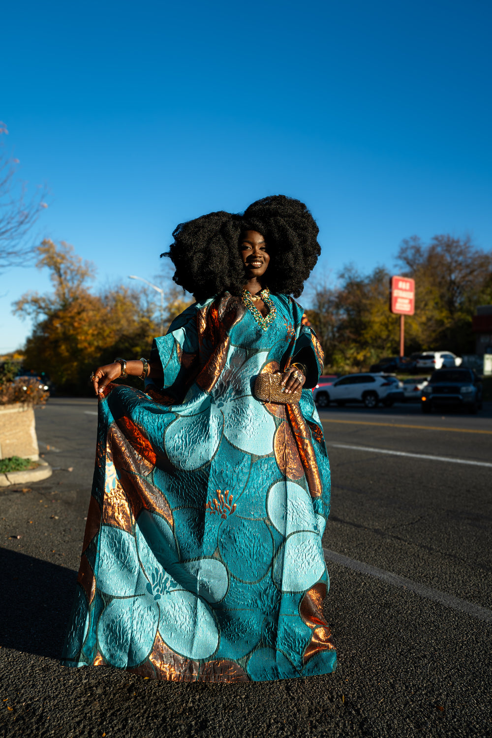 Luxe Premium Brocade Rich Auntie Bubu Gown