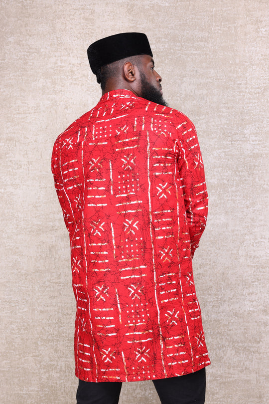 African print long sleeve men shirt.