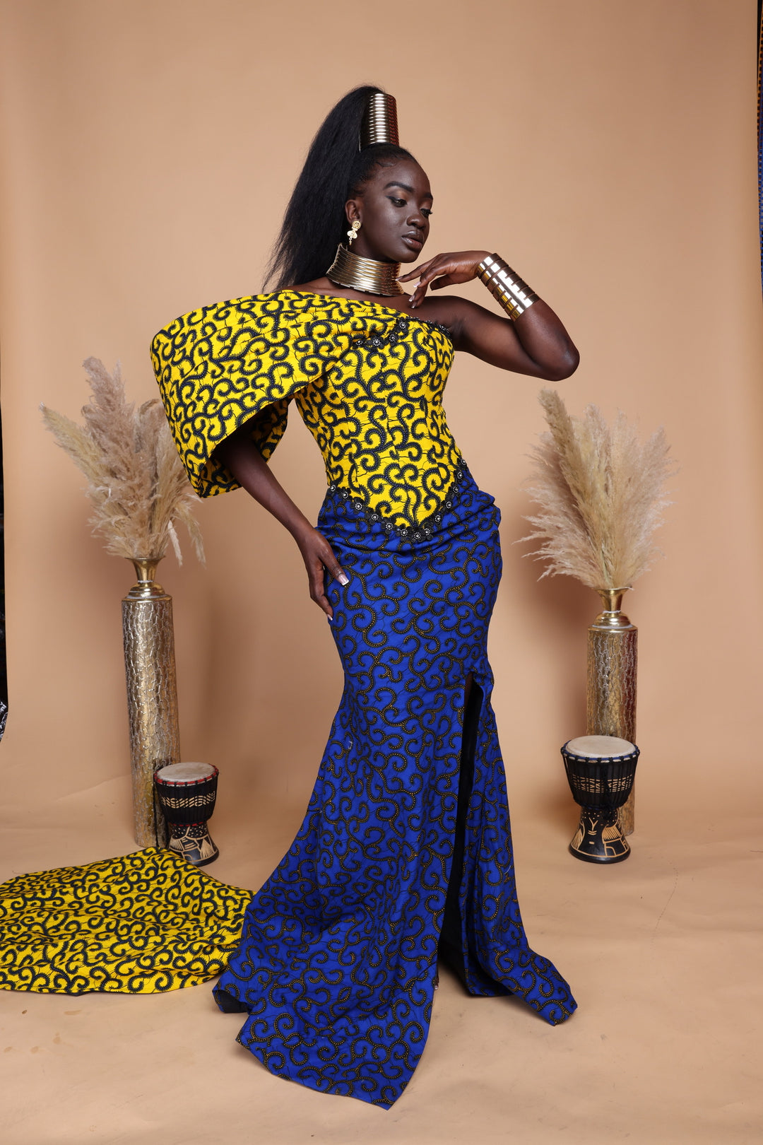 African print prom/wedding dress African print long mermaid dress.