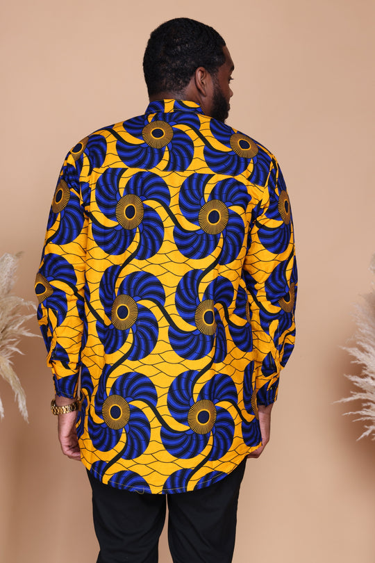 African print long sleeves men shirt.