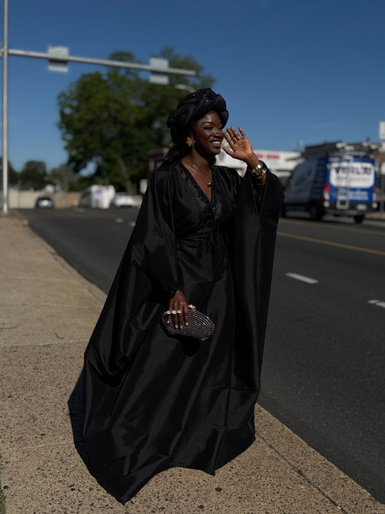 Luxe rich auntie bubu/kaftan dress.