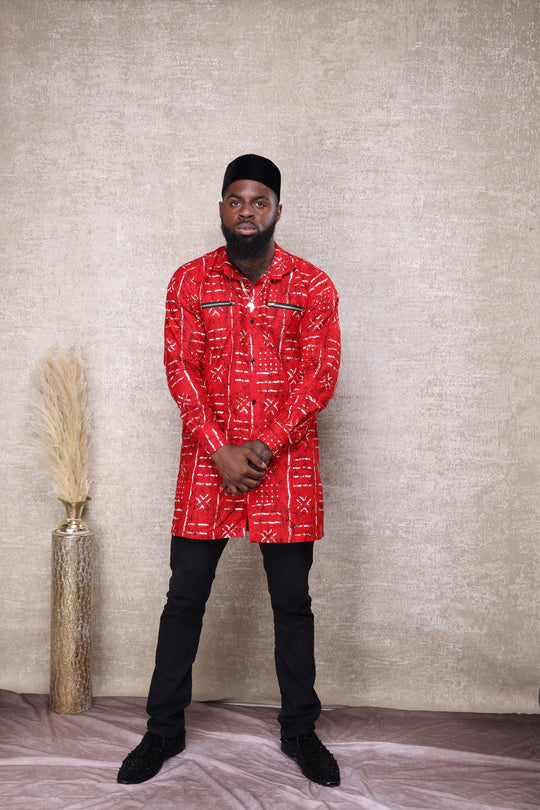 African print long sleeve men shirt.