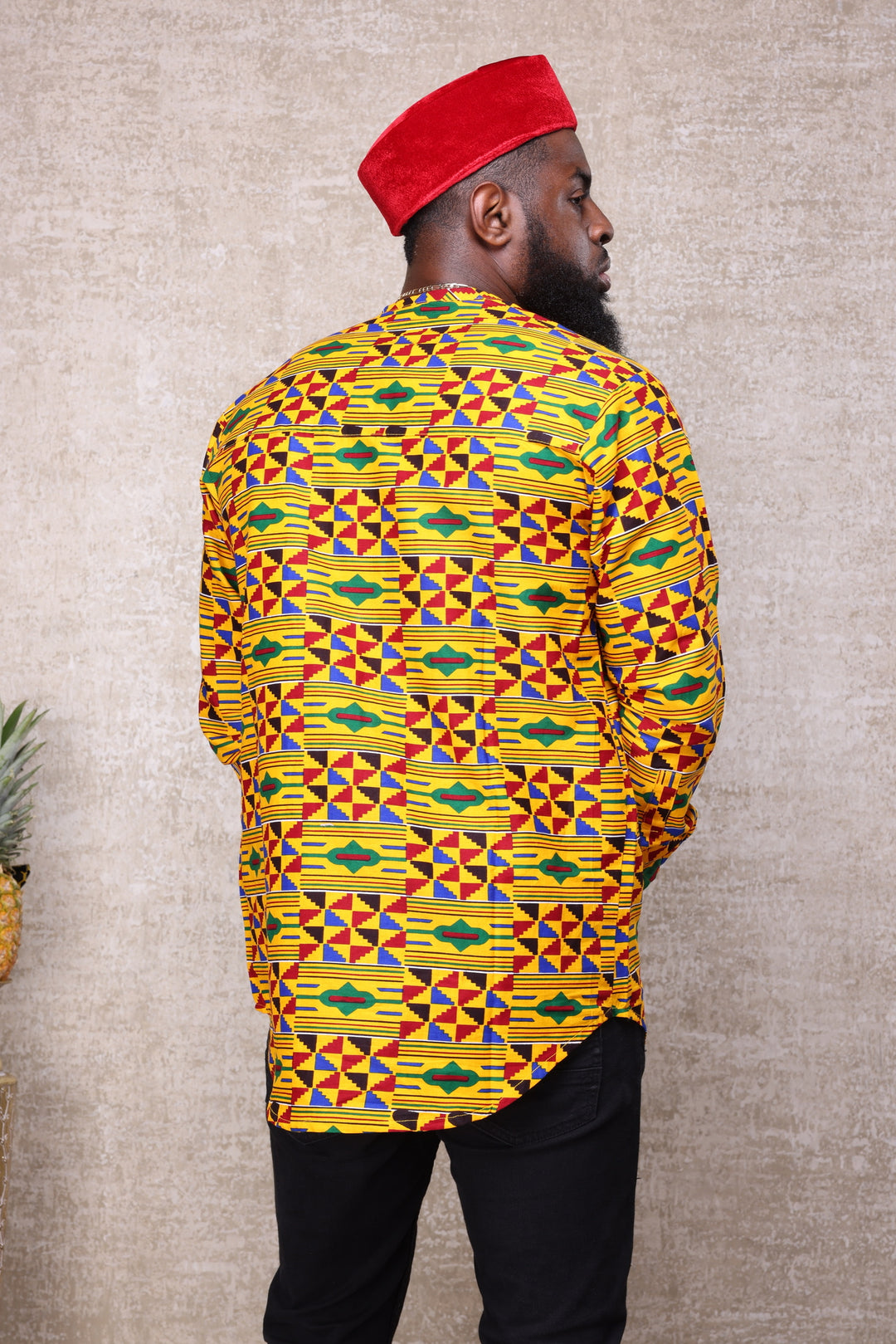 African print long sleeves men shirt.