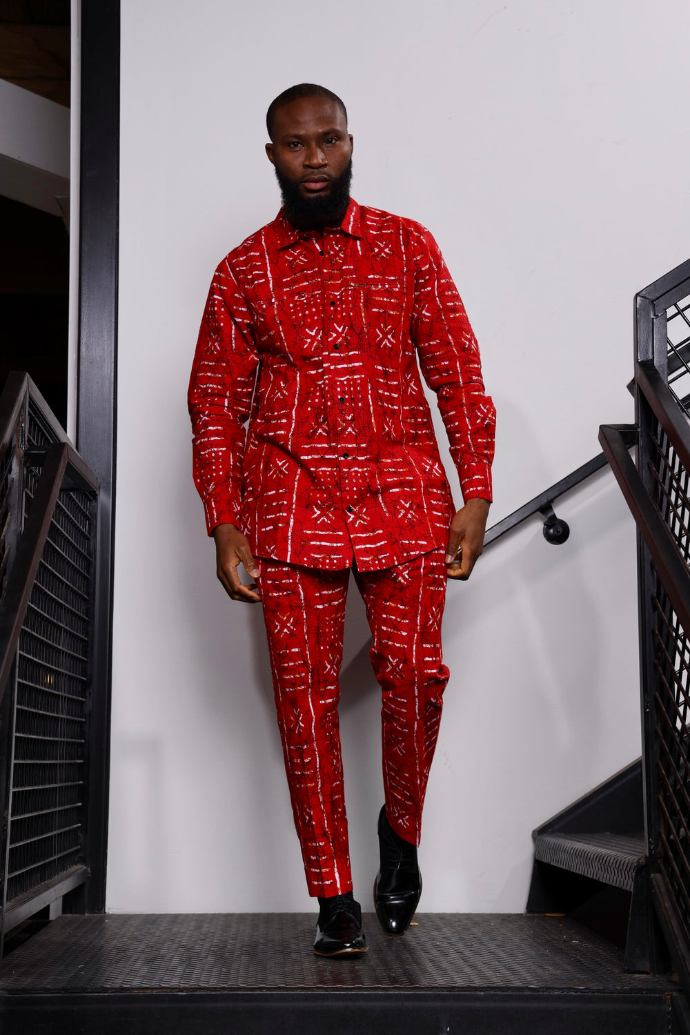 African print men’s suit, Ankara menswear, African print men two piece set.