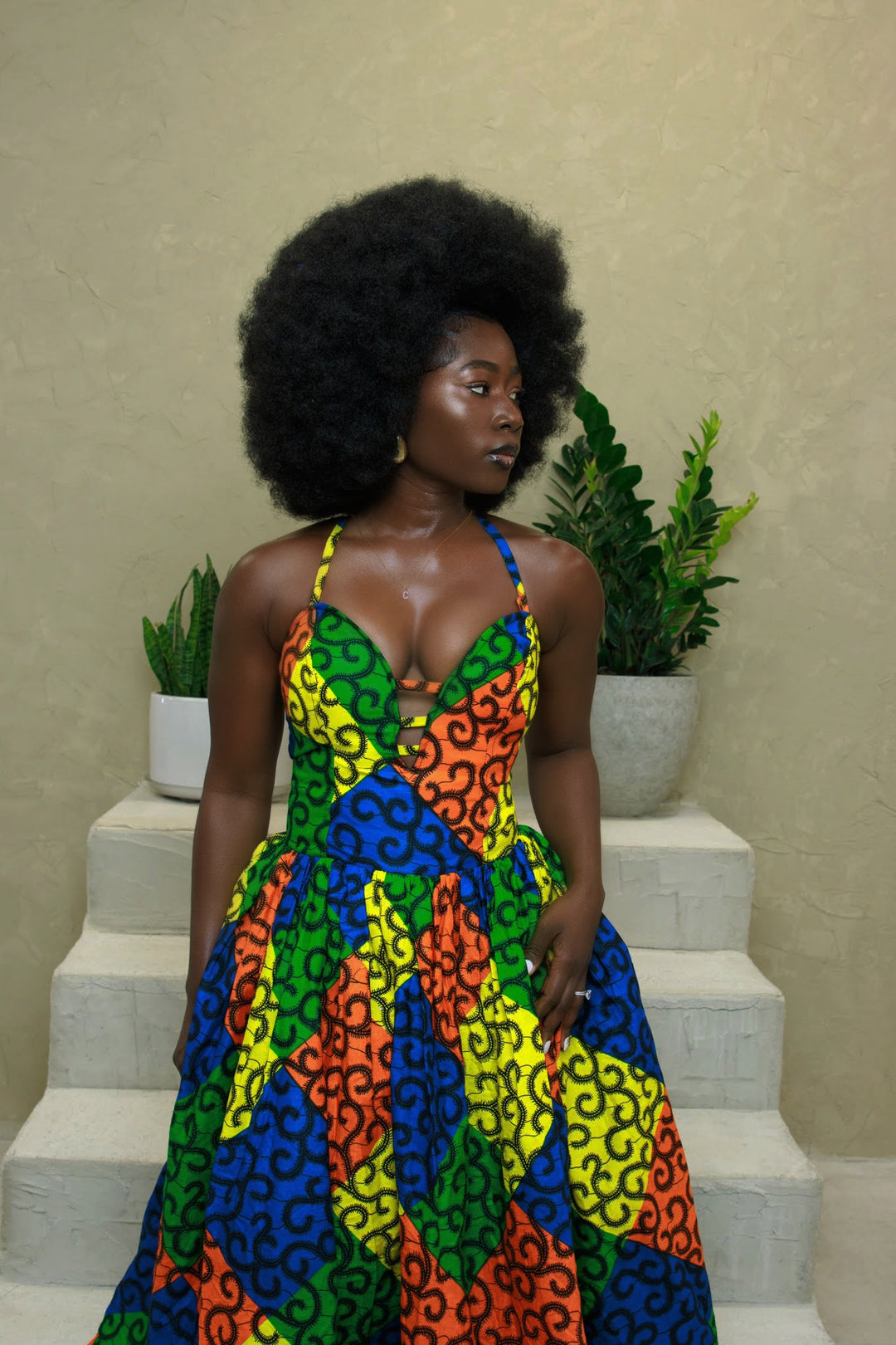 African print long maxi gown.