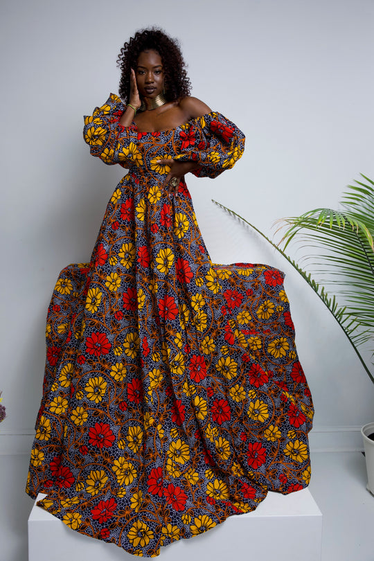 African print ball gown, African print dresses.