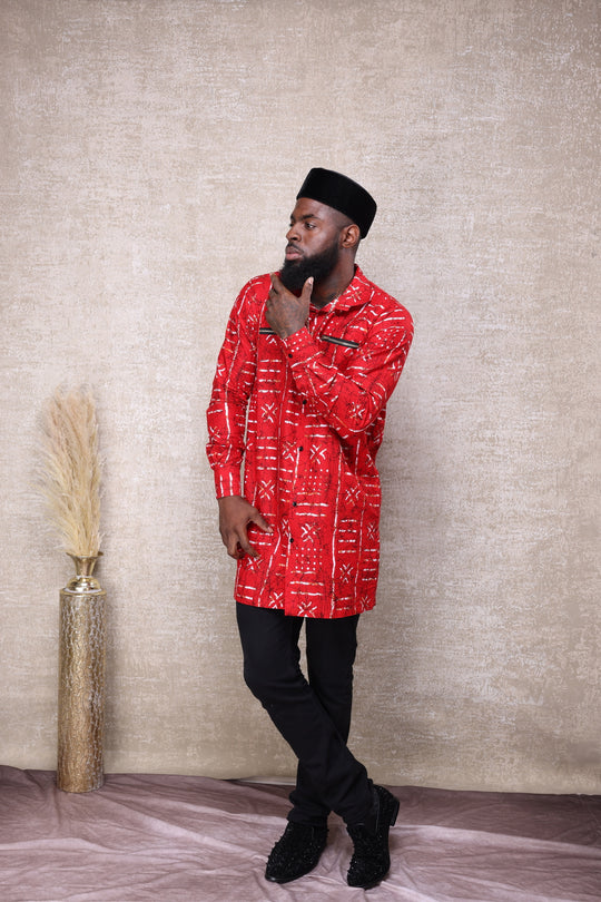 African print long sleeve men shirt.