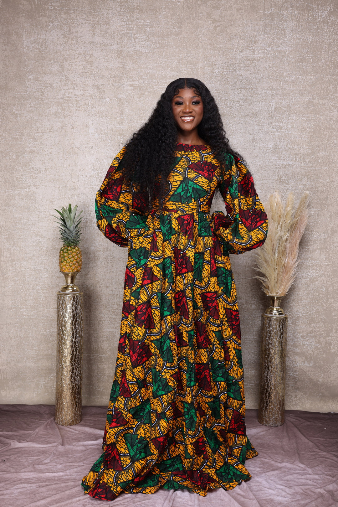 African print gown, African print long maxi dress.