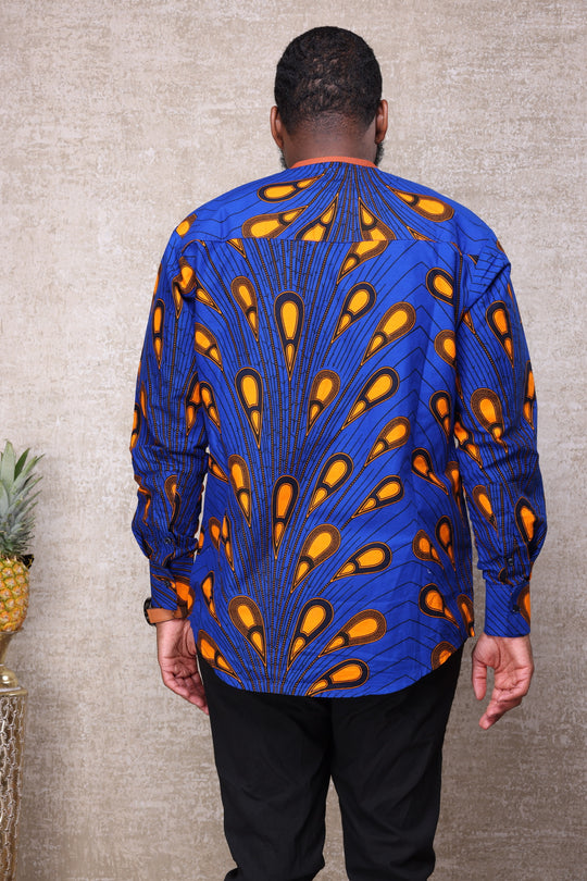 African print long sleeves men shirt.