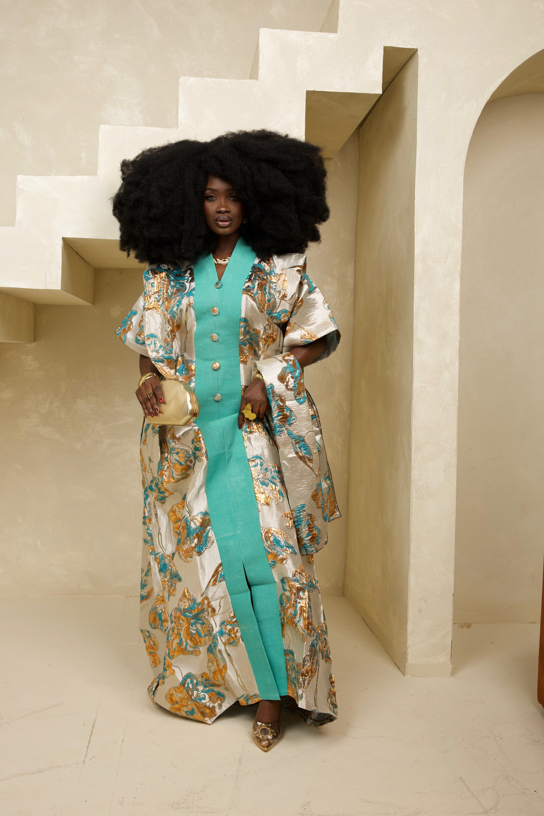 Luxury Premium Brocade Rich Auntie Bubu Gown