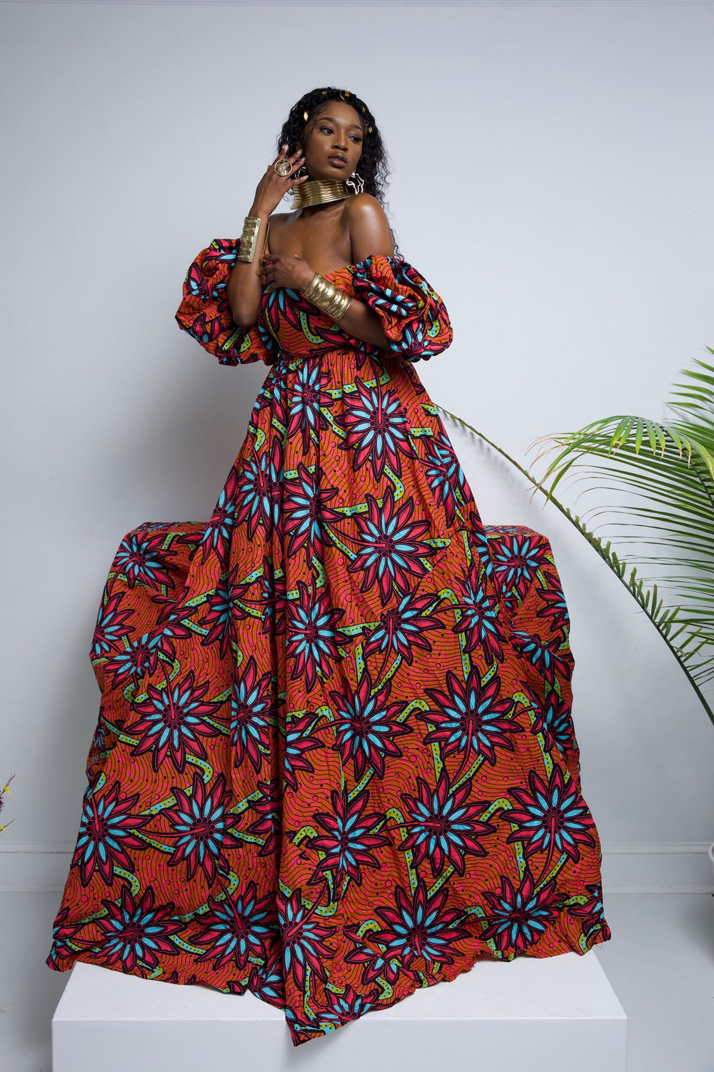 African print ball gown, Ankara long ball gown.