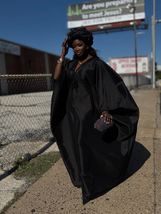 Luxe rich auntie bubu/kaftan dress.