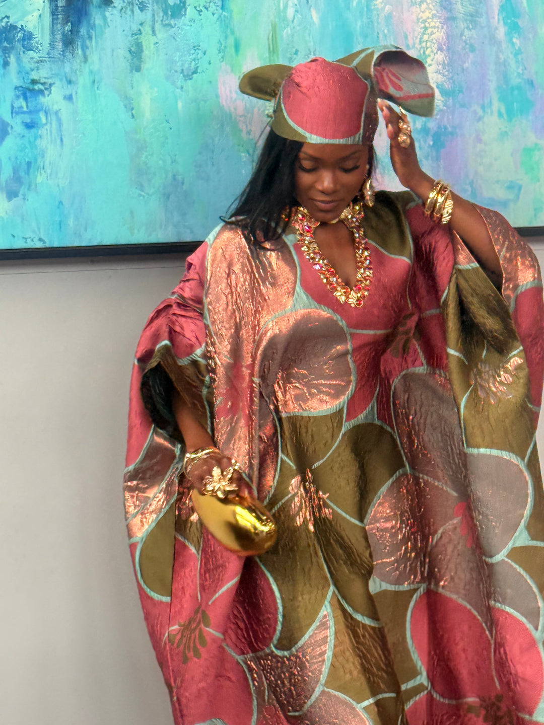 The Royal Petal Brocade Bubu Gown.🌸