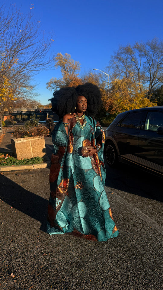 Luxe Premium Brocade Rich Auntie Bubu Gown